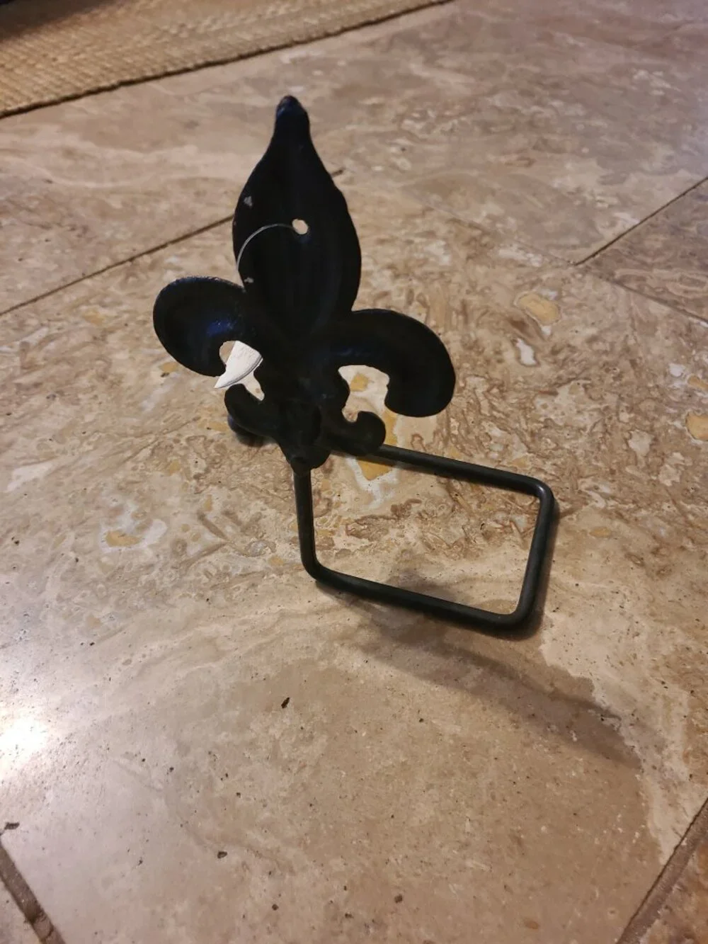 Fleur de Lis Iron Toilet Paper Holder & Towel Holder Ring New Orleans Decor